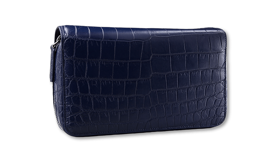 Клатч из кожи крокодила Kansory Kansory на 2-ух молниях темно-синий  A0976VC4 A0976VC4 
