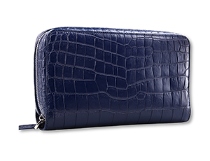 Клатч из кожи крокодила Kansory Kansory на 2-ух молниях темно-синий  A0976VC4