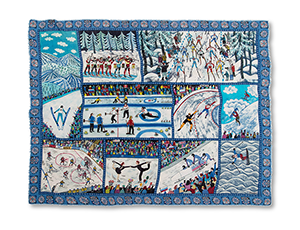 Шаль Gourji Зимние виды спорта модал/кашемир 140х180  91265922