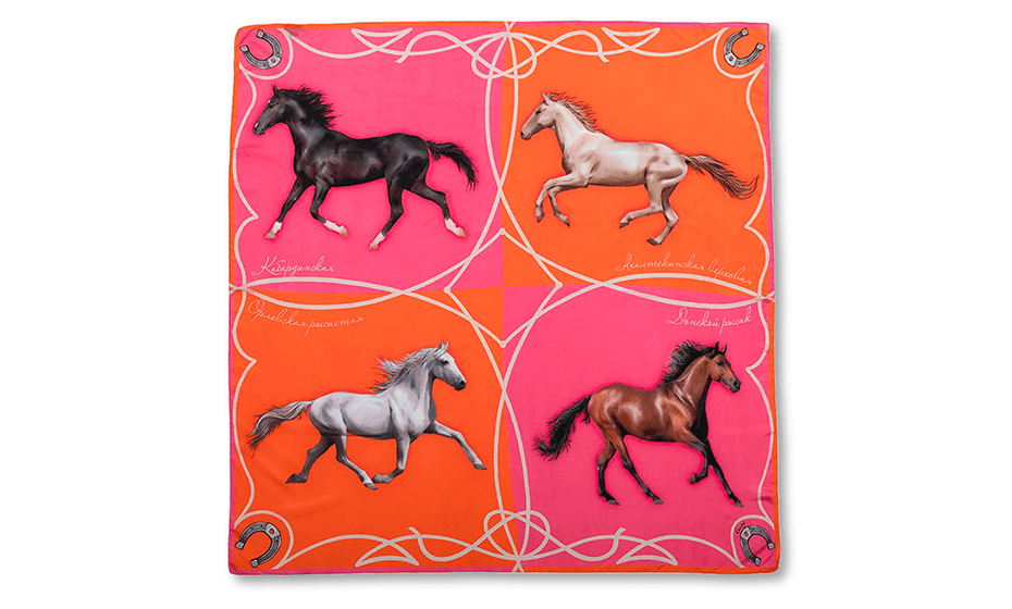 Платок Gourji шелк 90х90 красный  91169937/90 91169937/90 