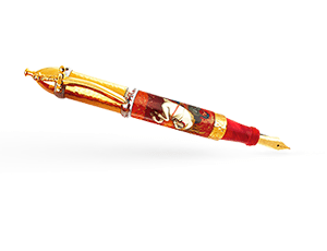 Перьевая ручка Ancora Genghis-Khan (Чингиз-Хан), золото 18К, акриловая с  GENGIS-KHAN/FP