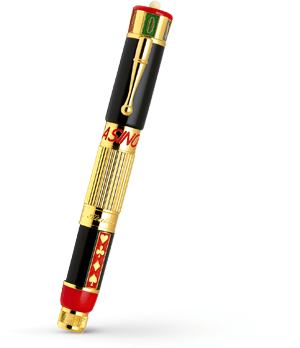 Чернильная ручка Ancora Casino (Казино), акриловая смола, позолота  CASINO-RB