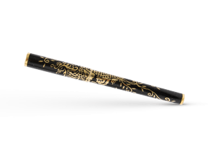 Перьевая ручка S.T. Dupont ювелирная латунь, позолота, черный лак с гравировк  141857