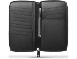 Портмоне Caran d'Ache дорожное, черное, 22 x 12 см, кожа  6211-009