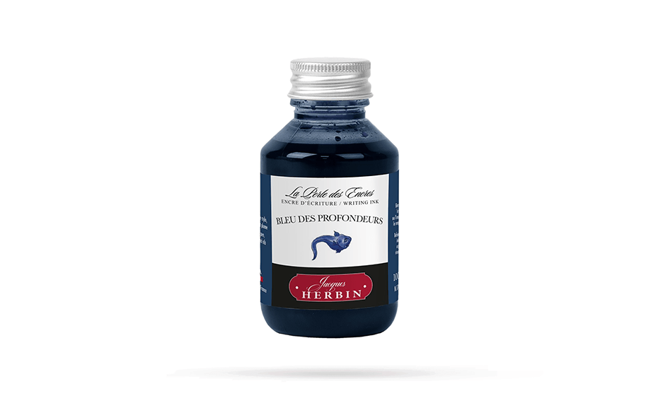 Чернила в банке Herbin ,100мл,Blue des profondeurs Сине-черн