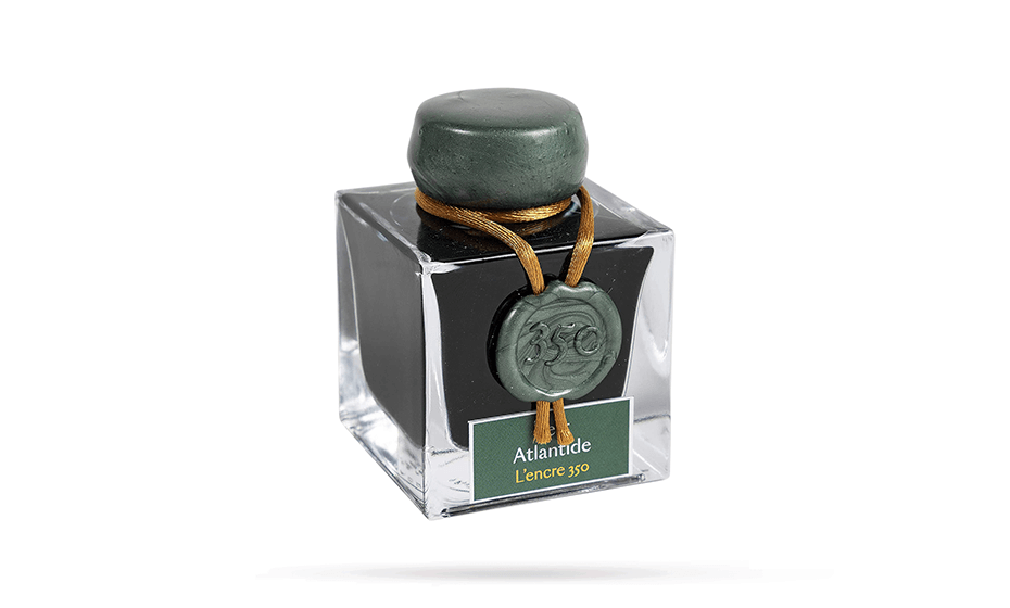 Чернила Herbin Prestige 1798, 50 мл,  Зеленый с серебряными 