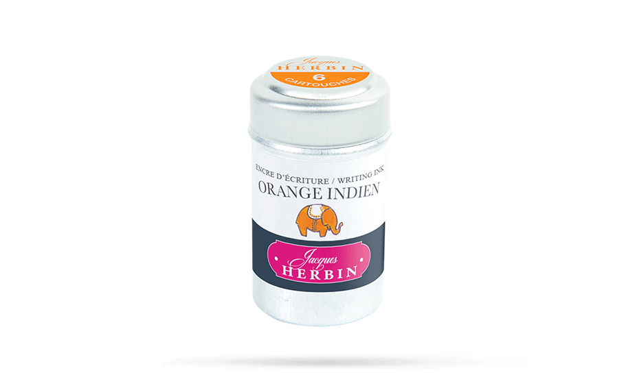 Картридж для перьевой ручки Herbin Orange indien ,оранжевый