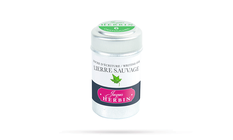 Картридж для перьевой ручки Herbin,Lierre sauvage зеленый, 6
