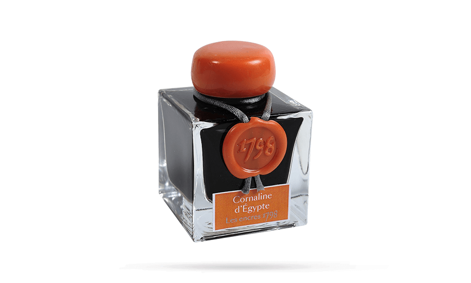 Чернила  Herbin Prestige 1798, 50 мл, Оранжевый с серебряным