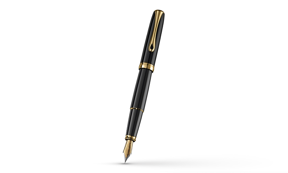 Перьевая ручка Excellence A2 black laquer gold M